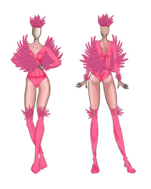sketch-pink-suit-with-feathers
