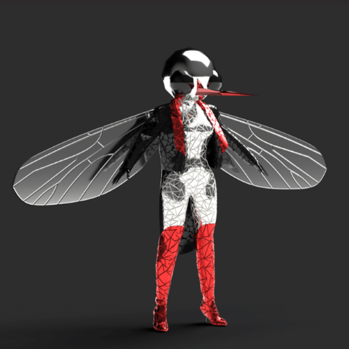 3d sketch of a mosquito costume