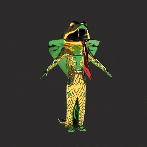 3d-sketch-of-a-snake-costume