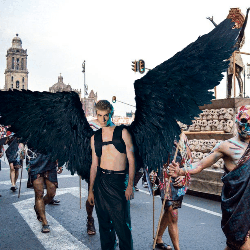 black angel costume for the day of the dead festival