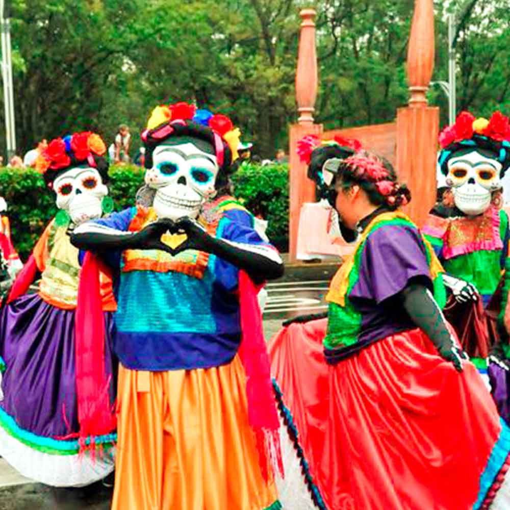 festive clothes with women sugar skull