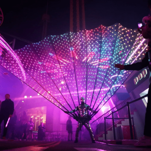 huge-LED-peacock-for-pride-parade
