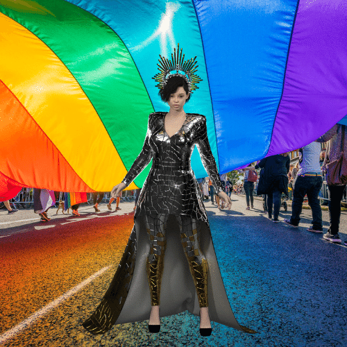shiny-dress-for-pride-parade