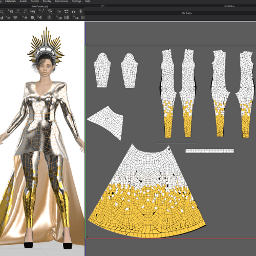 3d modeling of a custom dress