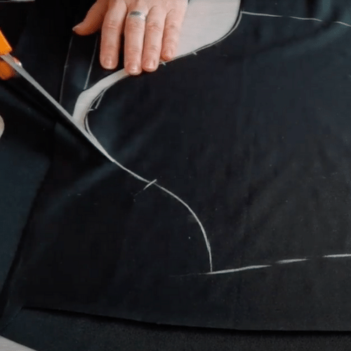 Cutting out fabric according to patterns