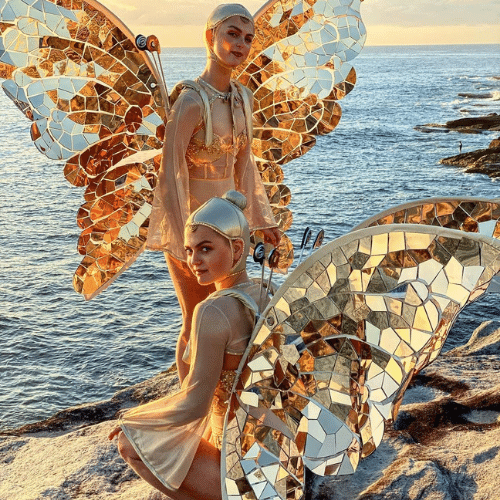 Golden mirror butterfly wings by ETEREshop