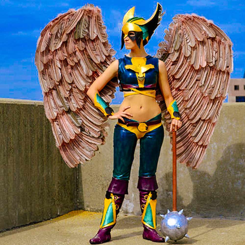 Custom Hawkgirl costume idea with feathery wings