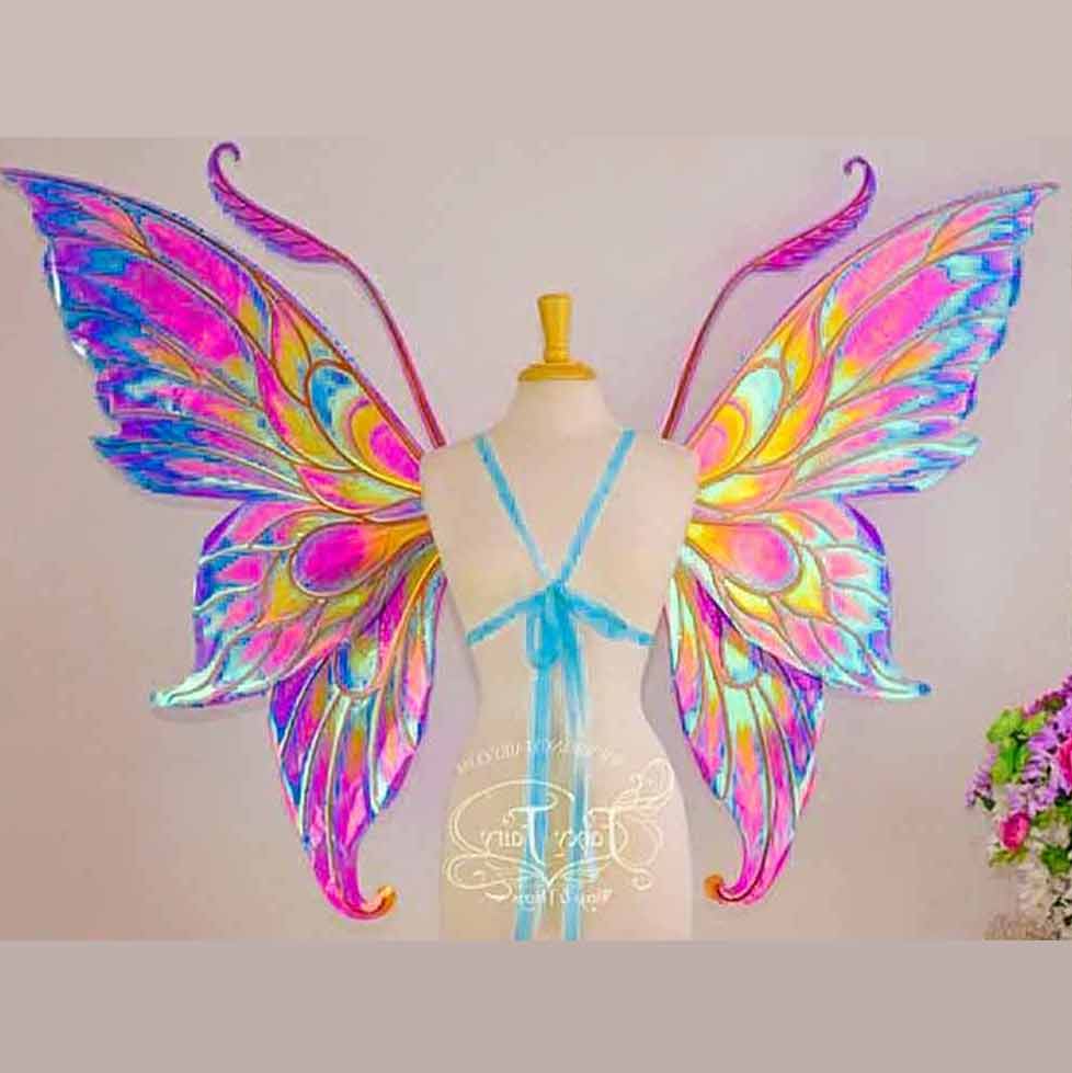 Rainbow butterfly’s wings idea for a thematic party or cosplay
