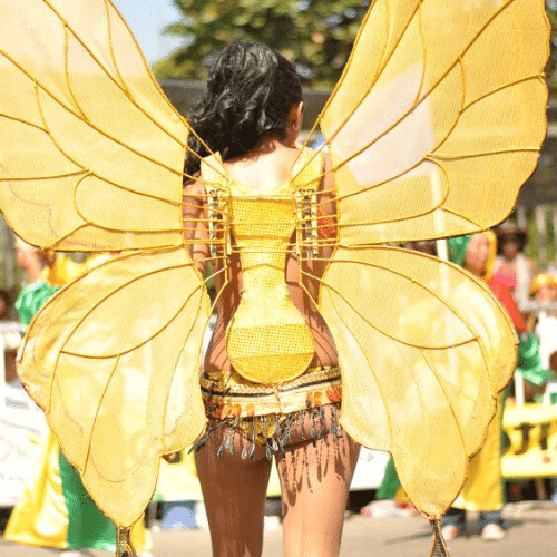 Yellow butterfly wings idea for a festival or thematic party