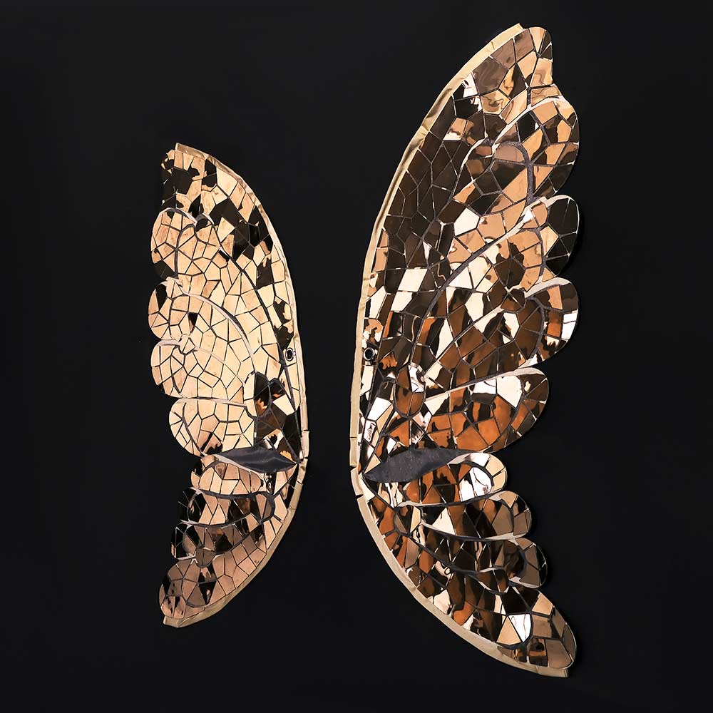 Mirror Wall Decor “Large Gold Mirror Butterfly Wings” Photo Zone
