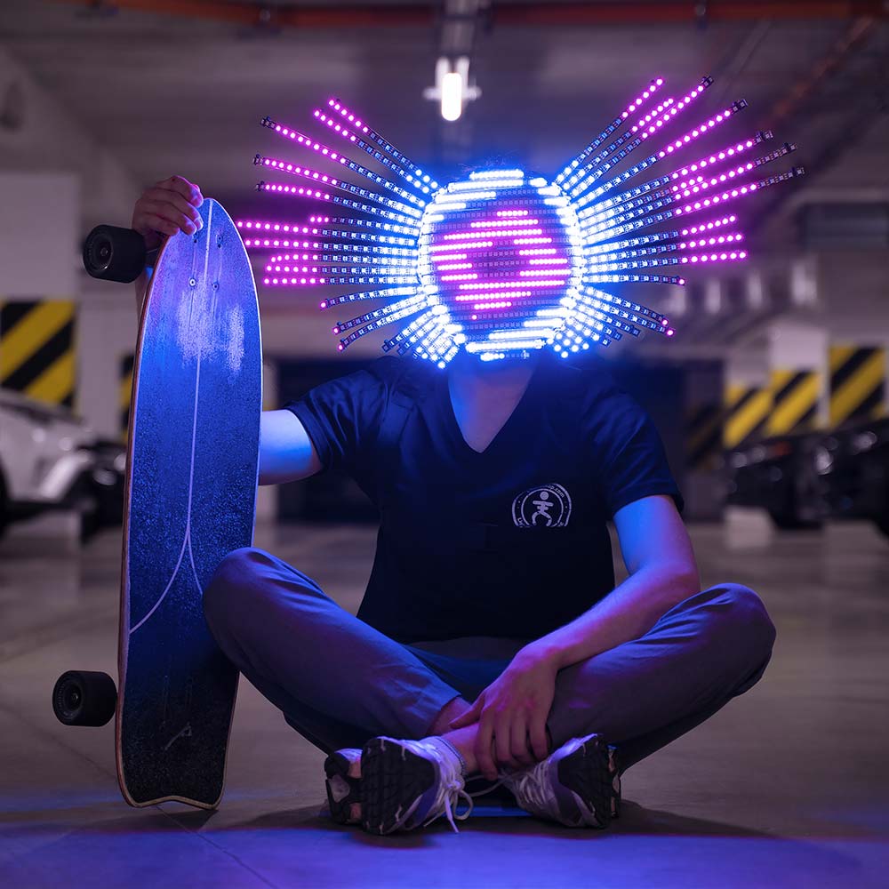 Cosplay Led light up screen mask Owl for parties and festivals