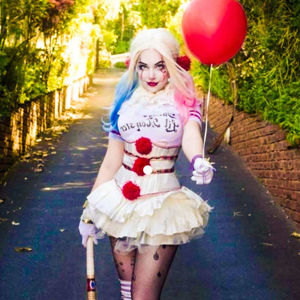 _sexy women’s Halloween outfit idea, Harley Quinn costume
