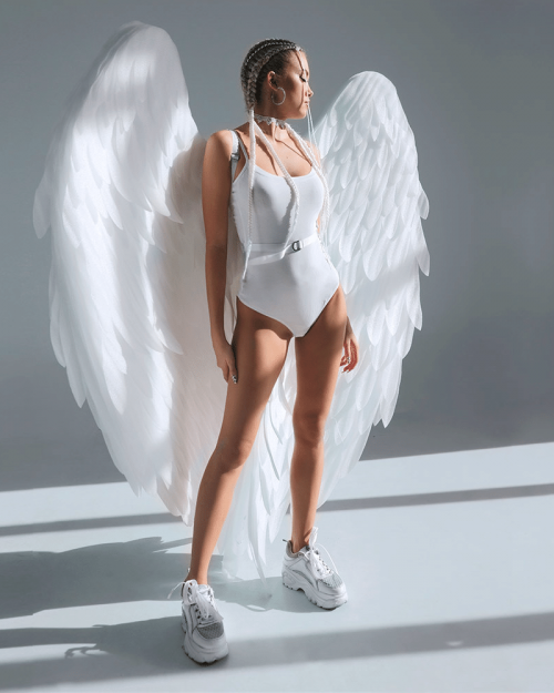 White Angel Wings - Realistic Devil Wings PNG Image With