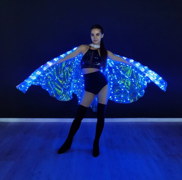 Belly Dance Isis Wings - Light Up LED Wings In Rainbow, Gold, White - Foto 8