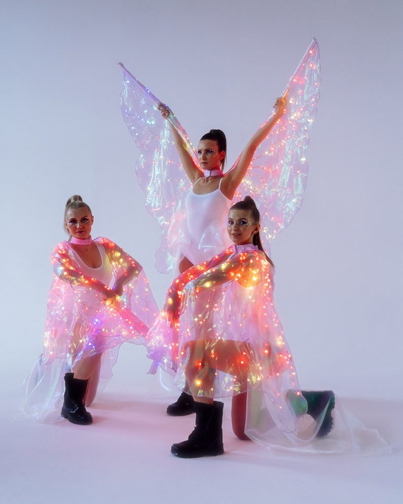 Belly Dance LED Wings Cape Light Up Stage Costume Glow main image 1