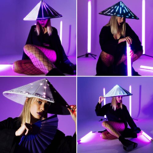 Cosplay Samurai Hat Glows in the Dark for Festival