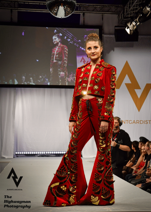Two-piece red velvet matador costume