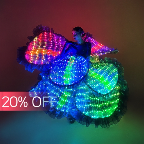 buy led light up flower dance dress for adults with discount