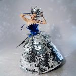 Silver sequin disco ball mirror dress costume - by ETERESHOP