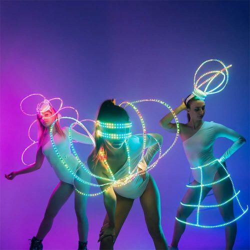 glow-in-the-dark corset go go dance costume