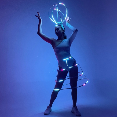 led dance cage dress for artists