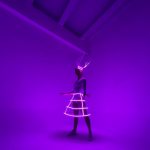 light up dance cage costume glows in the dark for stage performances and events