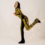 Golden Mirror Costume "Snake" with disco ball effect-parties