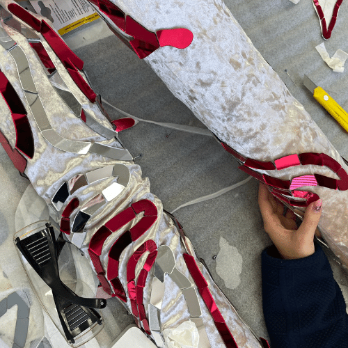 the process of-creating-mirror-shoes