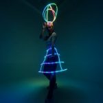 women's dance costume glows in the dark for stage performances and events