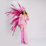 Adult Pink Flamingo Costume Glows in the Dark