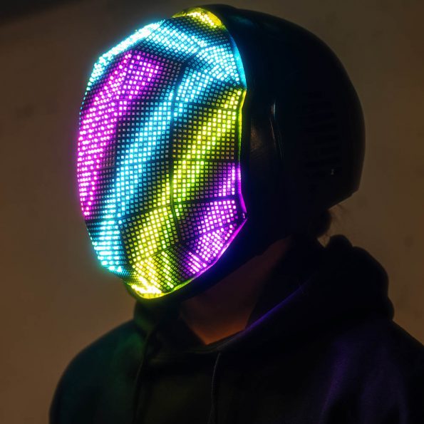 Light up DJ Helmet with led High Density Screen by