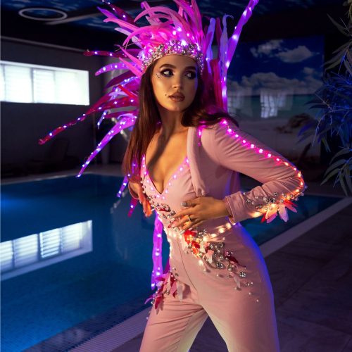 LED-adult-flamingo-costume-for-circus-performances