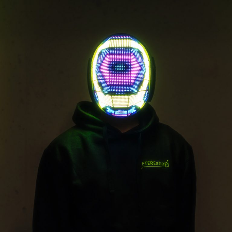 Light up DJ Helmet with led High Density Screen by