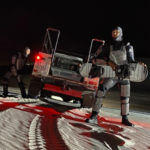 LED suit with boards for a bright show