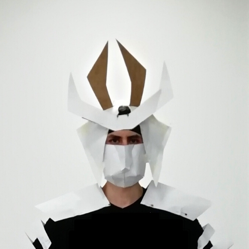Paper prototype of a future LED samurai costume