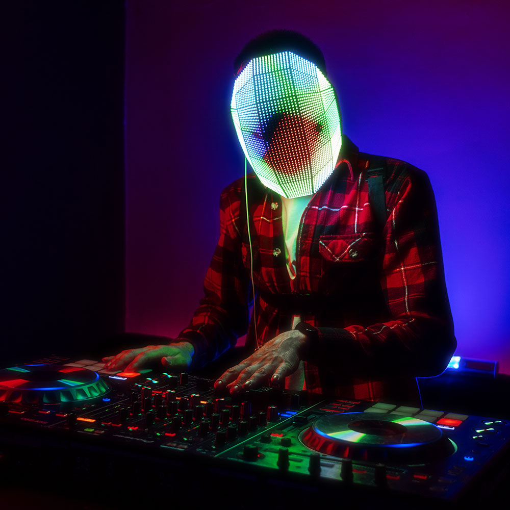 LED Density Screen up Rave DJ Mask - by ETERESHOP