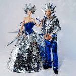 mirror man costume and mirror lady costume for christmas performances