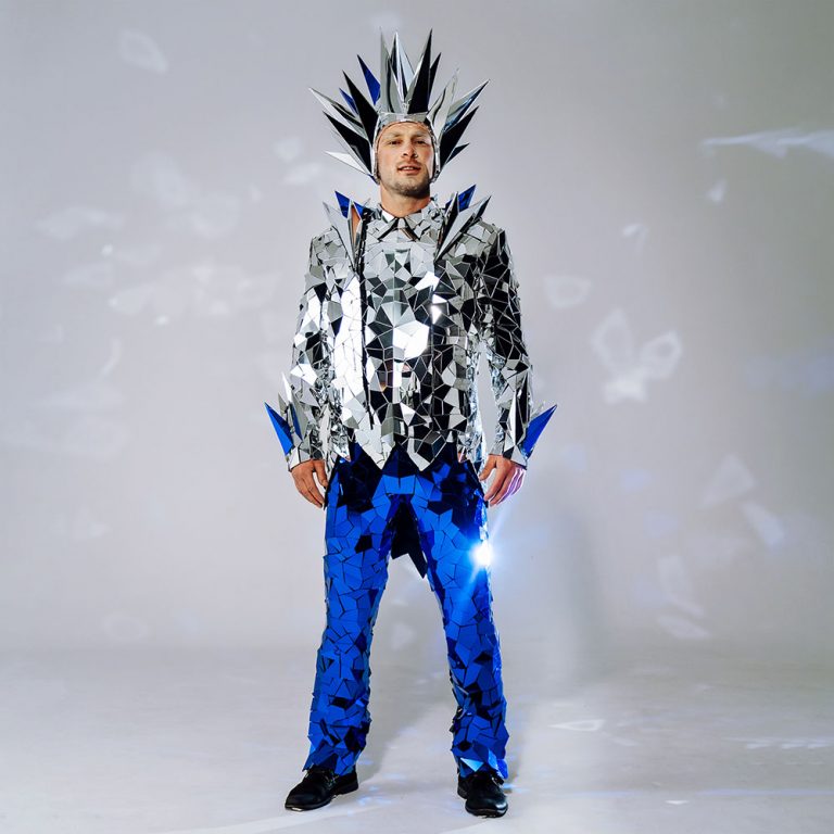 Mirror man King Costume for artists and partygoers