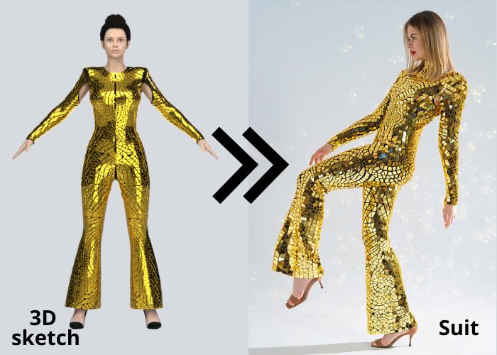 Gold mirror Lady Gaga Style costume