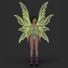 Large glow-in-the-dark wings with mirror bodysuit to order