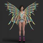 Led light up Mirror Wings Costume with Led Mirror Bodysuit to Order