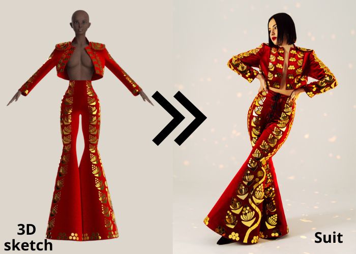 Women’s sexy gold and red Matador costume