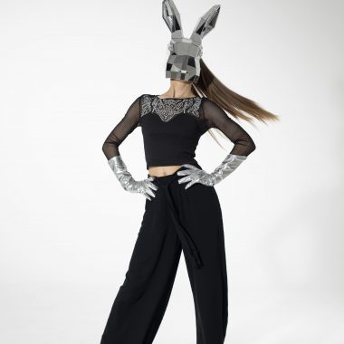 3D Mirror Polygonal Rabbit Mask on the face - by ETERESHOP