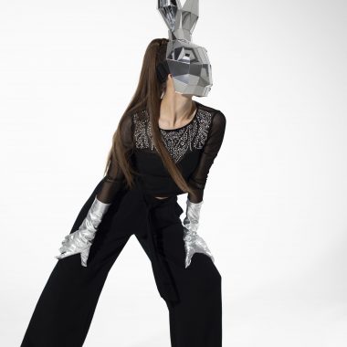 3D Mirror Polygonal Rabbit Mask on the face - by ETERESHOP