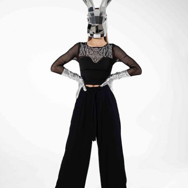 3D Mirror Polygonal Rabbit Mask on the face - by ETERESHOP