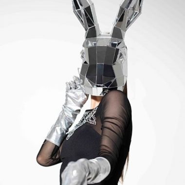 3D Mirror Polygonal Rabbit Mask on the face - by ETERESHOP