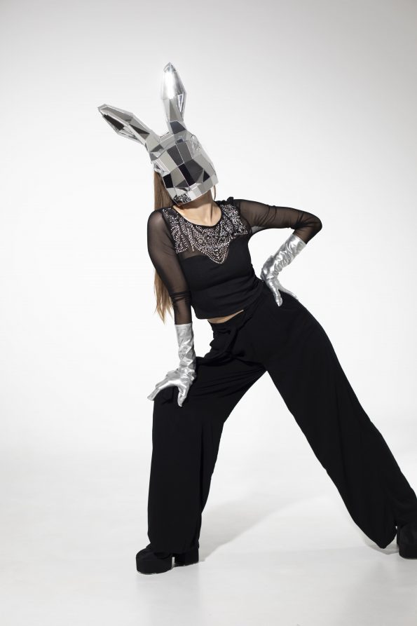 3D Mirror Polygonal Rabbit Mask on the face - by ETERESHOP