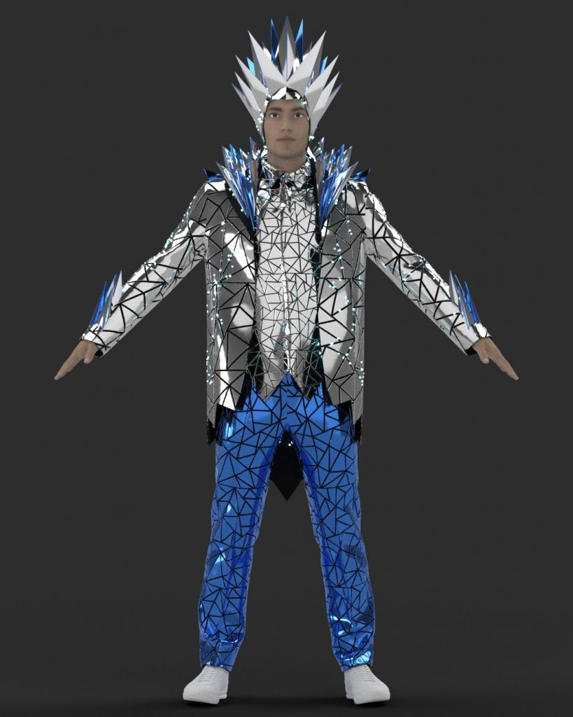 Approved version of the Snow King’s custom mirror costume by ETEREshop
