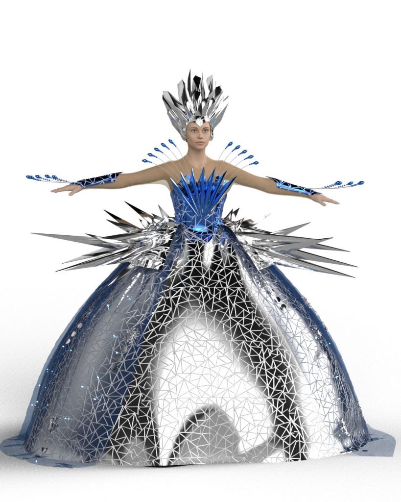 The Snow Queen’s circus mirror costume design by ETEREshop – approved version