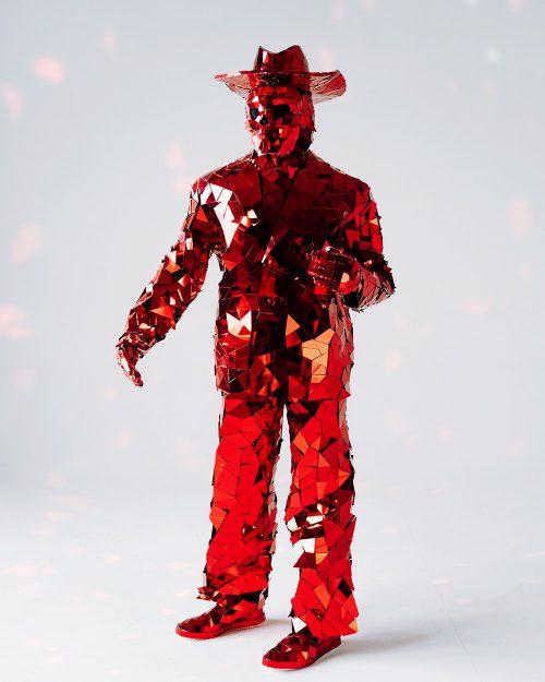 red-mirror-man-cowboy-suit